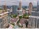 Incredible aerial view of the building and the city skyline at 1075 Peachtree Ne Walk # A204, Atlanta, GA 30309