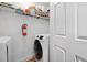 Convenient laundry area with modern washer and dryer, plus plenty of storage space at 1075 Peachtree Ne Walk # A204, Atlanta, GA 30309