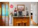 Kitchen nook with seating, granite countertop, and oak cabinets at 1822 Morgan Rd, Canton, GA 30115