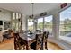 Cozy breakfast nook with views of the lush greenery, perfect for Gathering meals at 1943 Blue Heron Way, Lawrenceville, GA 30043