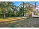 Lush backyard with mature trees, providing a serene and private outdoor space at 4781 Brownsville Rd, Powder Springs, GA 30127