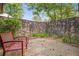 Courtyard with gravel floor, mature plants and stone wall at 6134 Silver Spur Dr, Lithonia, GA 30058