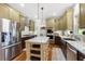 Modern kitchen with stainless steel appliances, custom cabinetry, and a granite island at 112 Pebblebrooke Run, Canton, GA 30115