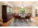 Elegant dining room with hardwood floors, chandelier, and access to the kitchen at 5020 Huntshire Sw Ln, Lilburn, GA 30047