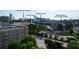 Expansive aerial view shows the apartment's proximity to nearby attractions and entertainment venues at 115 W Peachtree Nw Pl # 709, Atlanta, GA 30313