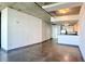 Cozy living space with concrete ceilings and floors with a view of the kitchen at 115 W Peachtree Nw Pl # 709, Atlanta, GA 30313