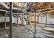 Exposed basement featuring exposed ductwork and utilities with black plastic sheeting covering the dirt floor at 2106 Penrose Dr, Atlanta, GA 30344
