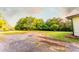 Spacious driveway and yard surrounded by mature trees with partial view of the house at 4665 Jersey Walnut Grove Rd, Covington, GA 30014