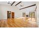 Spacious living area with vaulted ceilings, fireplace, and hardwood flooring throughout at 4805 Forest Way Ct, Marietta, GA 30066
