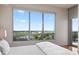 Light-filled bedroom showcasing gorgeous views of the landscape, blue skies, and treetop scenery at 222 12Th Ne St # 1806, Atlanta, GA 30309
