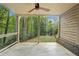 Inviting covered patio overlooking a private backyard and wooded area at 1050 Mountain Creek Trl, Atlanta, GA 30328
