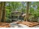 Beautiful two-story home with a deck nestled amongst lush trees at 1050 Mountain Creek Trl, Atlanta, GA 30328