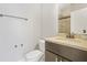 Clean and modern bathroom with a toilet, vanity and shower with glass doors at 1199 Huff Nw Rd # 112, Atlanta, GA 30318