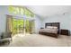 Spacious main bedroom with balcony access, featuring a large window and stylish furniture at 922 Barton Woods Ne Rd, Atlanta, GA 30307