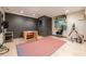 Basement with desk and eclectic decor, set off with light wood flooring and recessed lighting at 2663 Marcia Dr, Lawrenceville, GA 30044