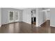 Bright living space with hardwood floors and French doors that provide easy access to the backyard at 4665 Big Valley Rd, Stone Mountain, GA 30083