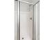Shower featuring white subway tile surround, handheld shower head, built-in seat and glass doors at 4353 Pond Edge Rd, Snellville, GA 30039