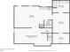 Detailed floor plan of the basement featuring a finished area, kitchen, bathroom, and unfinished utility closet at 5702 Brynwood Nw Cir, Acworth, GA 30101