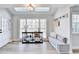 Bright foyer with a skylight, bench with storage, and modern decor at 5702 Brynwood Nw Cir, Acworth, GA 30101