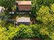 Overhead view of property with a large lot surrounded by mature trees at 1596 Foote Ne St, Atlanta, GA 30307