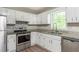 This kitchen features granite counters, stainless appliances, and lots of cabinet space at 4855 Brownsville Rd, Powder Springs, GA 30127