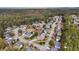 An aerial view displays an established neighborhood with mature trees and well-kept landscaping at 570 Highcrest Dr, Acworth, GA 30101