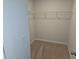 Empty walk-in closet space with wall-mounted wire shelving at 221 Eleanora Way, Loganville, GA 30052