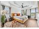 Spacious primary bedroom featuring a tray ceiling, modern decor, and ample natural light at 2349 June Springs Sw Dr, Marietta, GA 30008