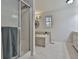 Bright bathroom featuring a soaking tub, walk-in shower and neutral color palette at 337 Andrew Bailey Rd, Sharpsburg, GA 30277