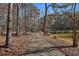 Long driveway with a glimpse of the pond offering a sense of privacy and a natural setting at 337 Andrew Bailey Rd, Sharpsburg, GA 30277