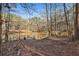 Private pond with a dock surrounded by lush trees, a tranquil retreat for relaxation and recreation at 337 Andrew Bailey Rd, Sharpsburg, GA 30277