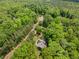 An aerial perspective highlights the property's seclusion, set within a forest of green trees, ensuring privacy at 588 Peachtree Se Dr, White, GA 30184