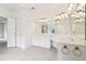 Large bathroom with tile flooring, double vanity, and shower with glass door at 1545 Center Cross Pass, Marietta, GA 30062
