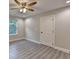 Bedroom featuring ceiling fan, recessed lighting, and light gray walls at 194 Jennifer Nw Ln, Lilburn, GA 30047
