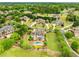 Overhead view of a luxurious home with a pool and manicured grounds in a beautiful residential area at 2855 Drayton Hall Dr, Buford, GA 30519