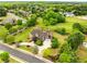 Stunning aerial view of a beautiful brick home with mature landscaping on a large, well-maintained lot at 2855 Drayton Hall Dr, Buford, GA 30519