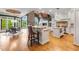 Gourmet kitchen featuring bar seating, a breakfast nook, and high-end appliances at 2855 Drayton Hall Dr, Buford, GA 30519