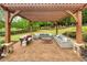 Relaxing pergola-covered patio with comfortable seating and a view of the landscaped backyard at 2855 Drayton Hall Dr, Buford, GA 30519