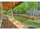 Backyard features an easy to maintain green space with mature trees and a wooden fence at 1327 Rosen Rd, Brookhaven, GA 30319