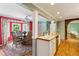 Cozy dining area with colorful walls, stylish decor, and seamless flow to other spaces at 3020 Parkridge Ne Dr, Brookhaven, GA 30319