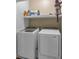 A laundry room features modern white appliances and plenty of room for organizing laundry supplies at 2066 Patterson Park Rd, Decatur, GA 30033