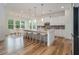 Well-lit kitchen featuring an island with seating, stainless steel appliances, and an adjacent dining area at 4039 Tallow Pl, Woodstock, GA 30188