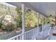 Inviting covered front porch with white railings and rocking chairs, offering a relaxing outdoor space at 4092 Deerbrook Sw Way, Lilburn, GA 30047