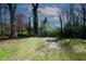 Spacious backyard features a combination of grass, foliage, and mature trees, partially enclosed by a chain-link fence at 1616 W Kellogg Cir, Douglasville, GA 30134