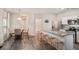 Open-concept floor plan with a modern kitchen island, dining area, and cozy living space at 3565 Brycewood Dr, Decatur, GA 30034
