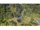 Aerial view reveals a house surrounded by dense trees and a lush landscape at 3919 Mccullers Rd, Loganville, GA 30052