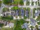 An aerial view shows closely-knit homes within the community at 2685 Grady Se St, Smyrna, GA 30080