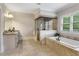 Luxurious bathroom with a soaking tub, walk-in shower, and granite countertops at 2685 Grady Se St, Smyrna, GA 30080