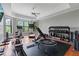 Bright home gym featuring floor to ceiling windows with views of the lush landscaping at 6515 Ashbourne Ct, Suwanee, GA 30024