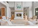Bright living room with fireplace, neutral tones, and open view of home at 6515 Ashbourne Ct, Suwanee, GA 30024